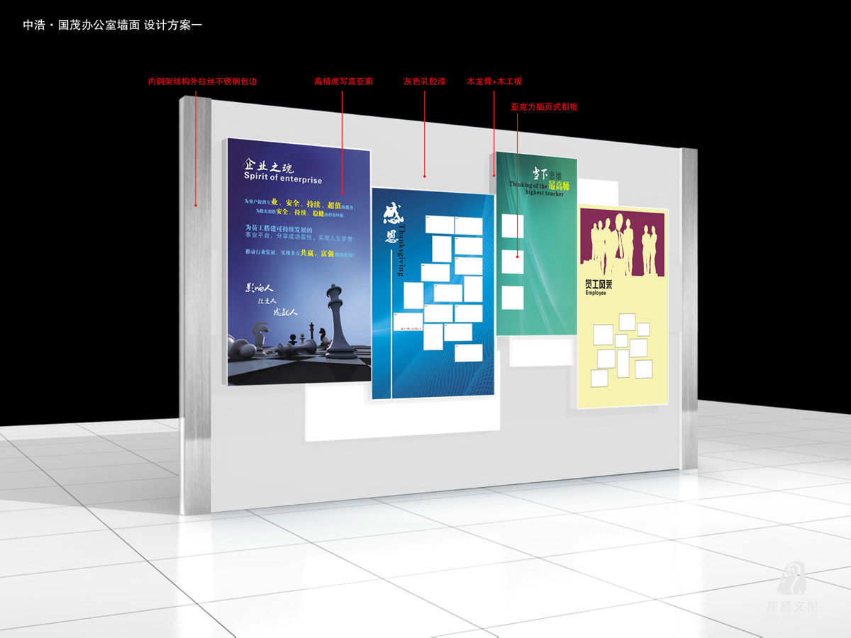 四川省国贸科技有限责任公司文化墙设计